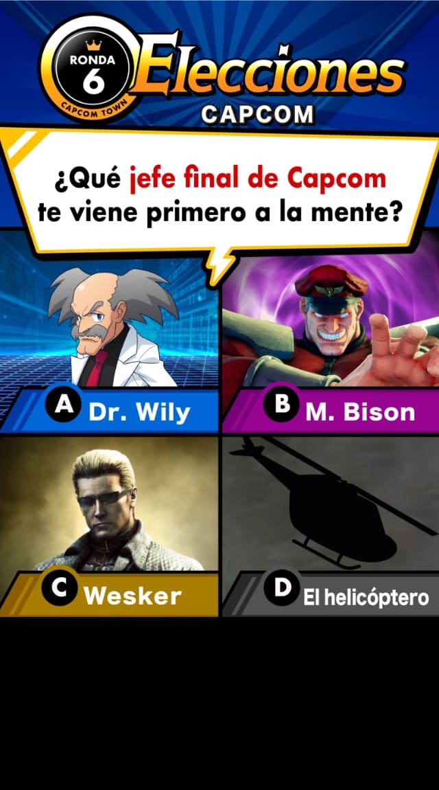 Elecciones de Capcom: ronda 6: ¿Qué último jefe de Capcom te viene primero a la mente?