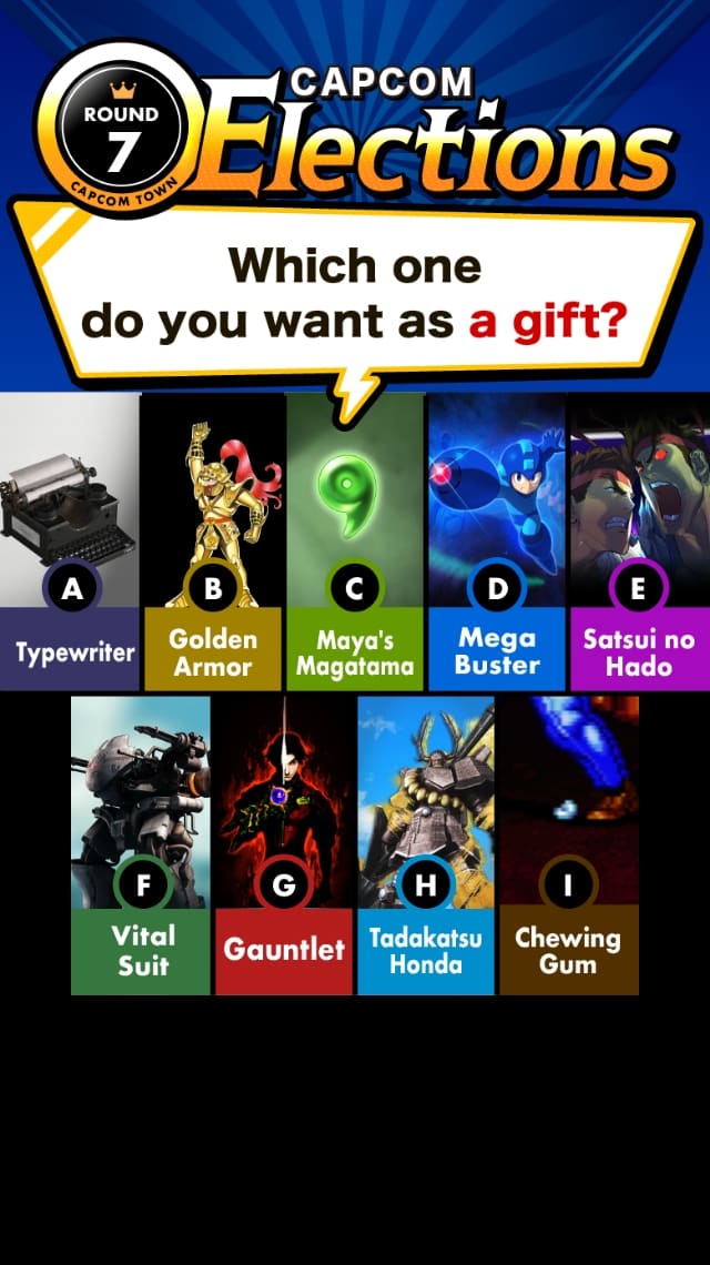Capcom Elections Round 7 Which one would you want as a gift?