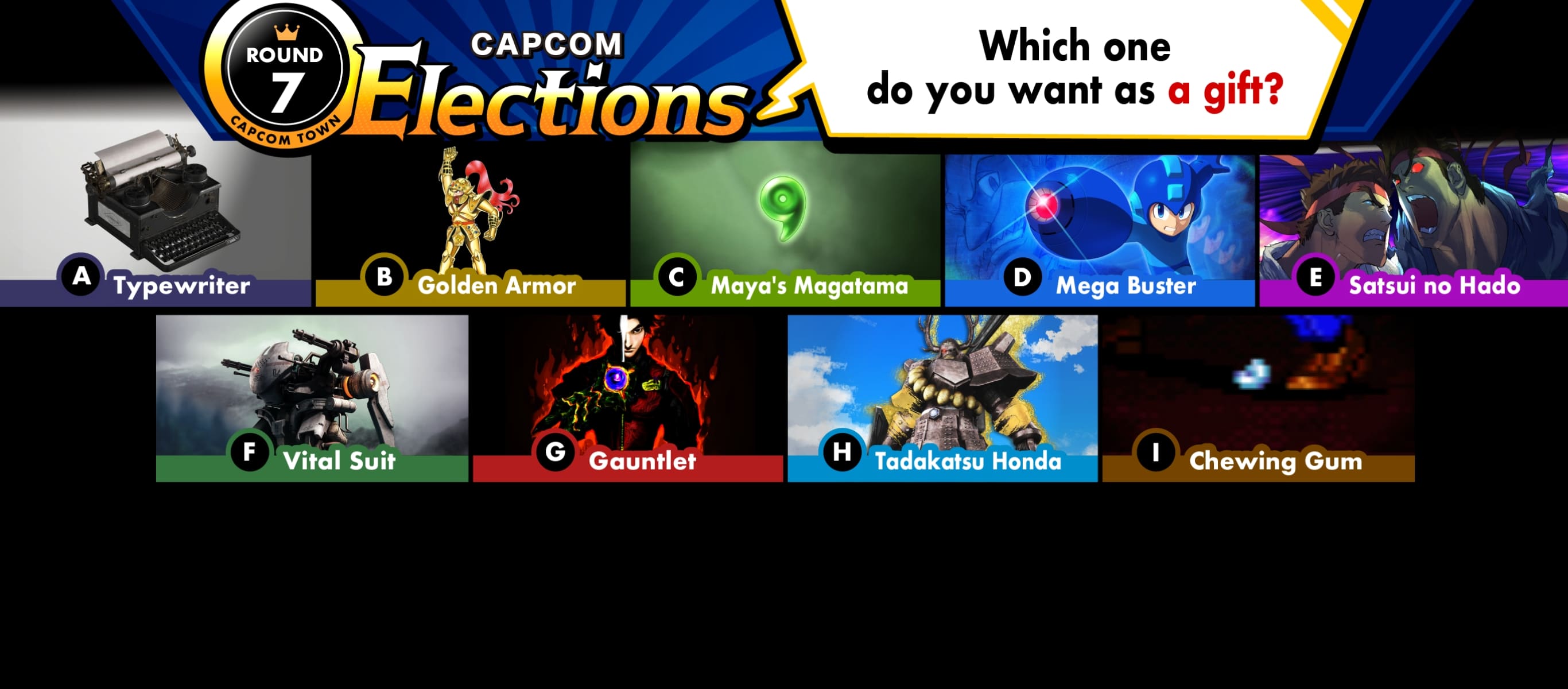 Capcom Elections: Round 7 Which one would you want as a gift?