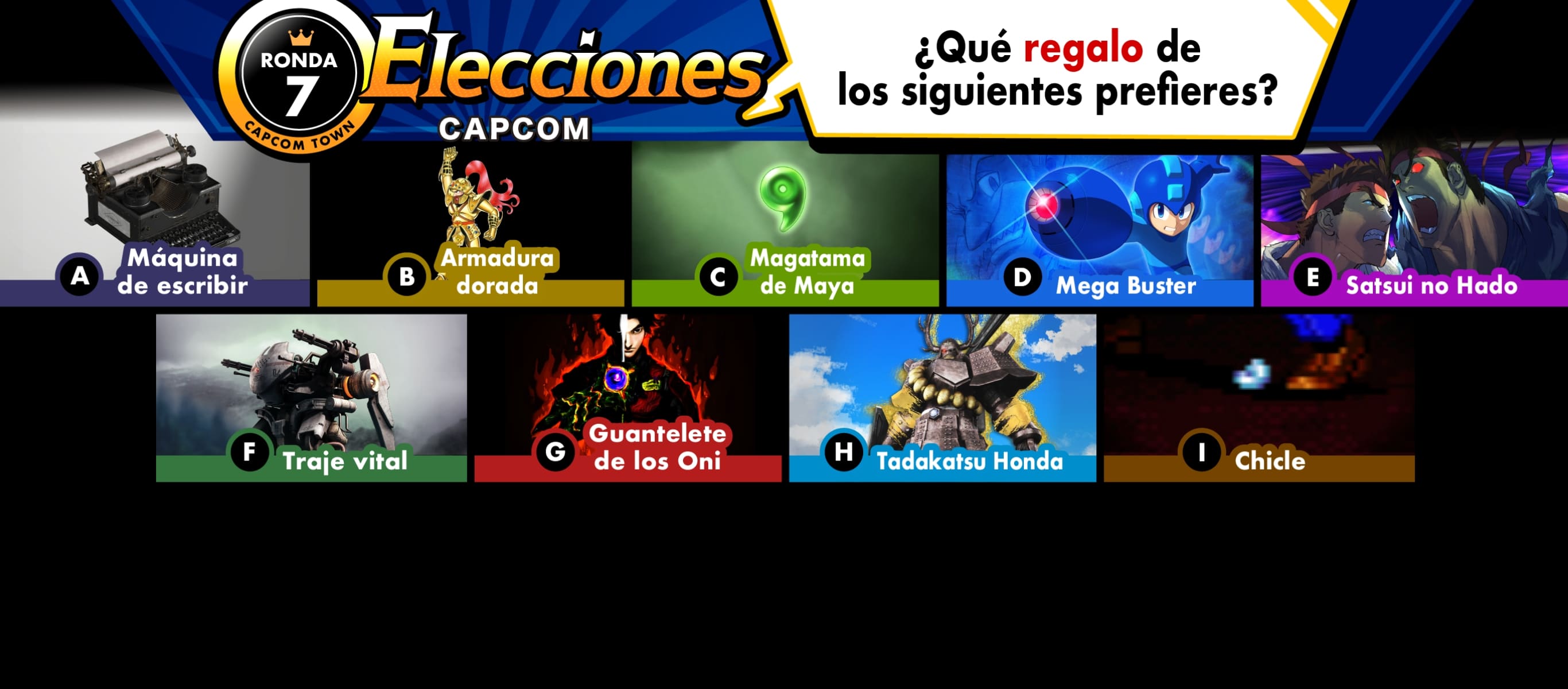 Elecciones de Capcom: ronda 7 ¿Qué regalo de los siguientes prefieres?