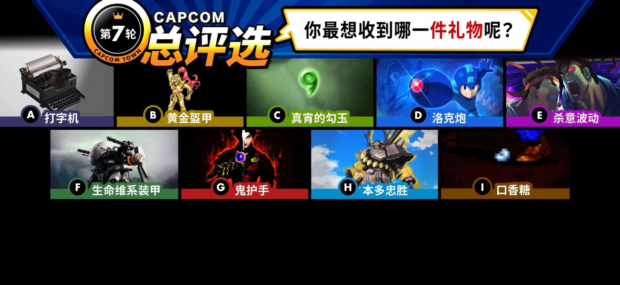 Capcom总评选：第 7 轮: 你最想收到哪一件礼物呢？