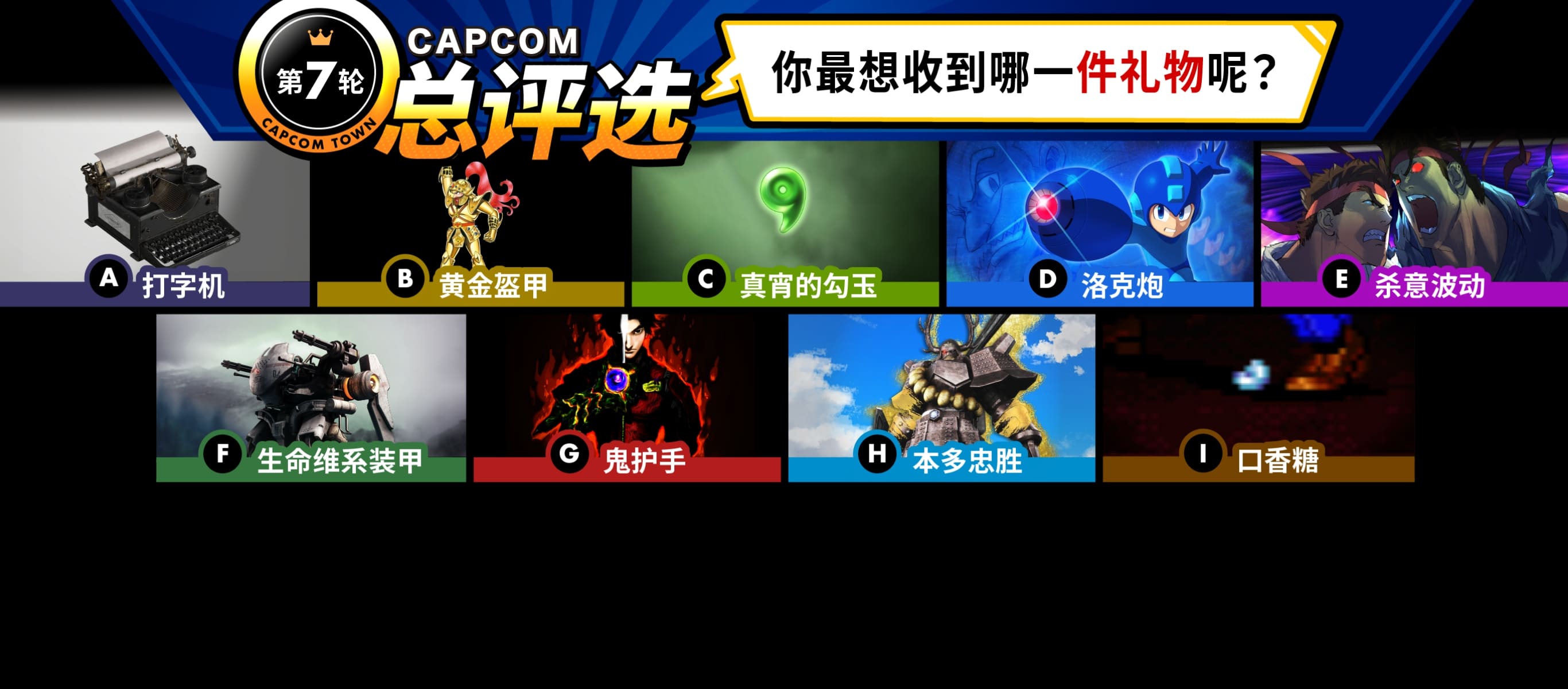 Capcom总评选：第 7 轮 你最想收到哪一件礼物呢？