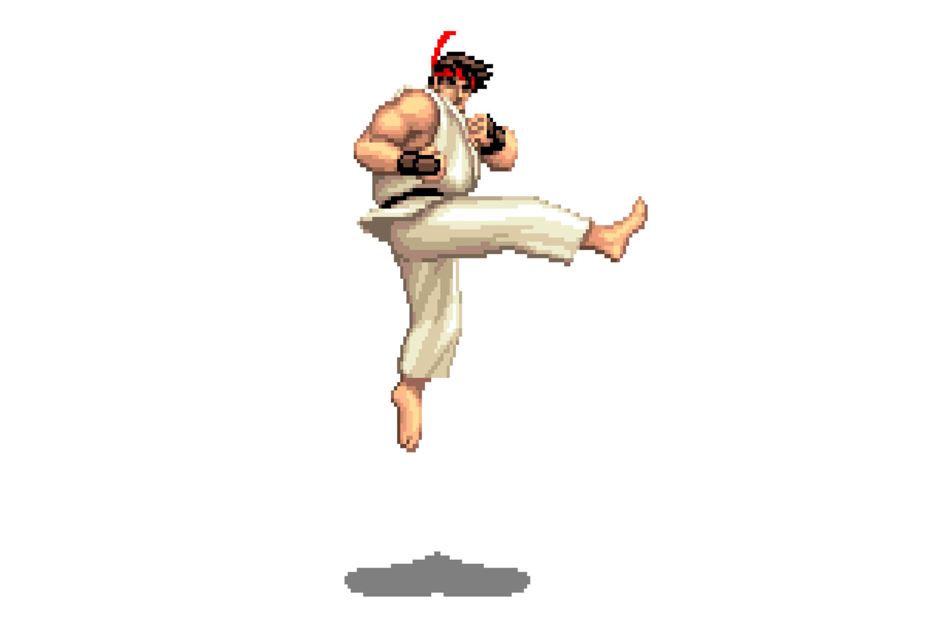 An image illustrating Ryu performing the Tatsumaki Senpukyaku [1].