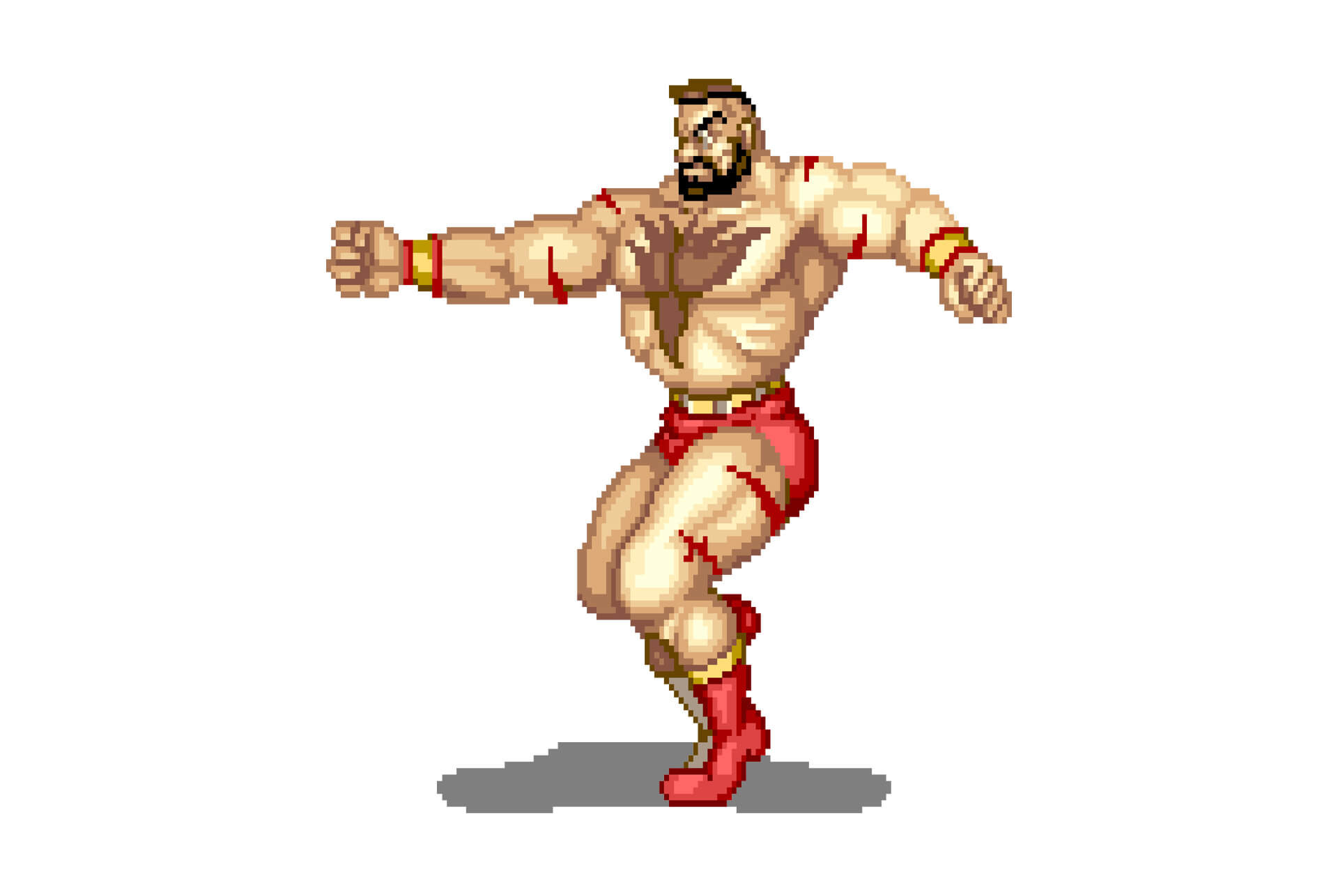 Zangief In-Game Image Double Lariat, Images, Street Fighter II, Museum