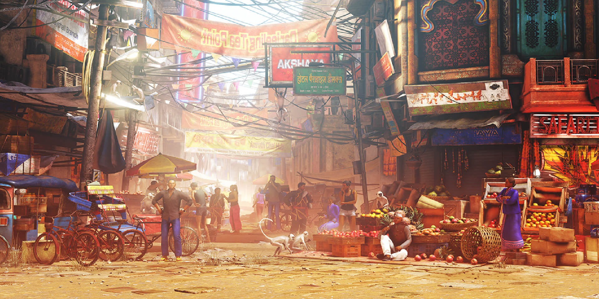 Old Town Market In-Game Background, Images, Street Fighter 6, Museum